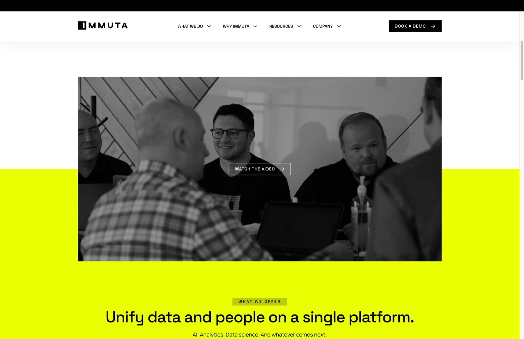 Immuta website page design