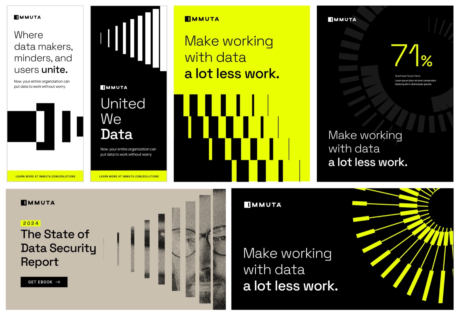 Immuta brand system in use across web and campaign assets